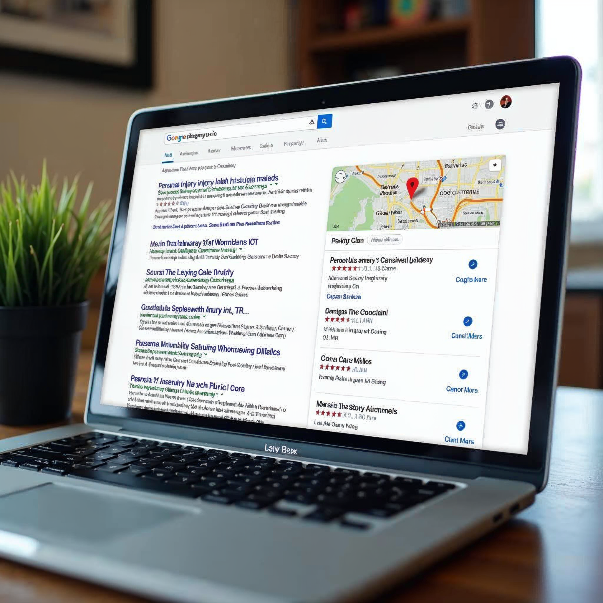 Google search results and local map pack